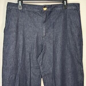 Zara Blue Cropped Chino Pants Trousers Womens Size 10 Casual Modern Comfort NWOT